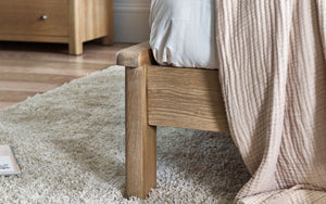 Julian Bowen Memphis Limed Oak Bed Legs Close Up-Better Bed Company