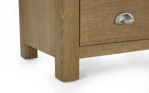 Julian Bowen Memphis Limed Oak 3 Drawer Chest Legs View-Better Bed Company