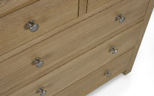 Julian Bowen Memphis Limed Oak 3 + 2 Drawer Chest Handles From Top-Better Bed Company