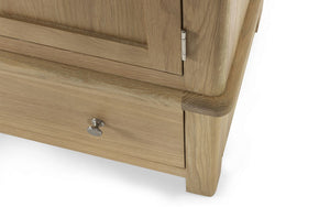 Julian Bowen Memphis Limed Oak 2 Door 1 Drawer Wardrobe Detail Close Up-Better Bed Company