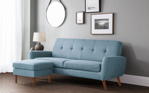 Julian Bowen Monza Ottoman Blue With Sofa-Better Bed Company 