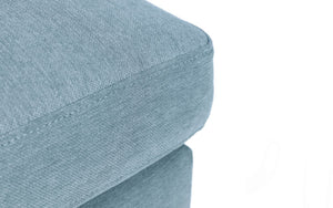 Julian Bowen Monza Ottoman Blue Linen Fabric Detail-Better Bed Company 