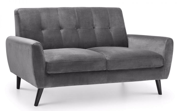 Julian Bowen Monza 2 Seater Sofa Grey Velvet