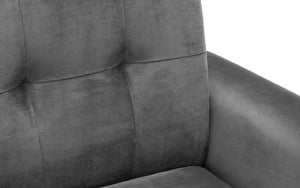 Julian Bowen Monza Chair Grey Velvet Button Effect-Better Bed Company 