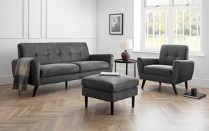 Julian Bowen Monza Grey Velvet Sofa Set-Better Bed Company 