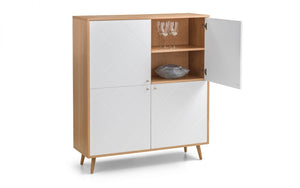 Julian Bowen Moritz 4 Door Cabinet White And Oak