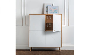 Julian Bowen Moritz 4 Door Cabinet White And Oak