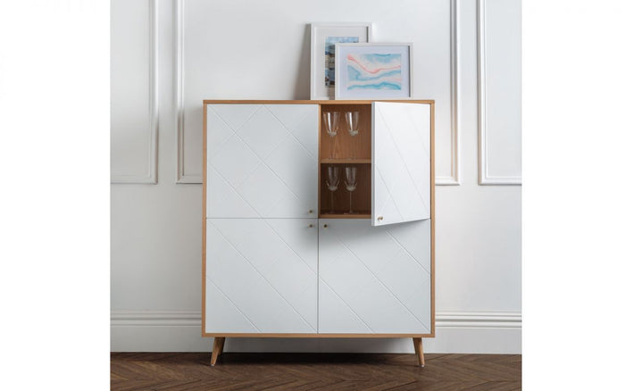 Julian Bowen Moritz 4 Door Cabinet White And Oak