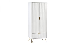 Julian Bowen Murano 2 Door 1 Drawer Wardrobe - Matte White