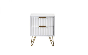 Julian Bowen Murano 2 Drawer Bedside - Matte White-Better Bed Company