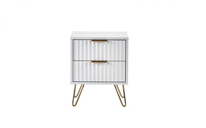 Julian Bowen Murano 2 Drawer Bedside - Matte White