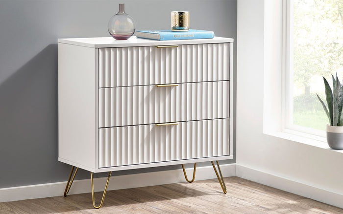 Julian Bowen Murano 3 Drawer Chest - Matte White