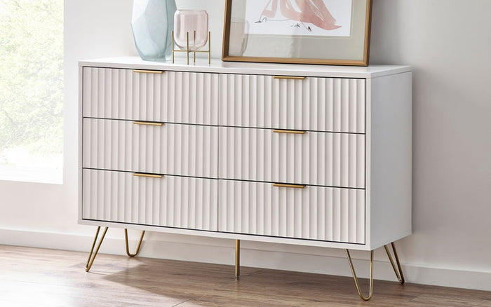 Julian Bowen Murano 6 Drawer Chest - Matte White