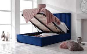 GFW Milazzo Ottoman Bed Navy Blue Open-Better Bed Company 