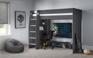 Julian Bowen Nebula Gaming Bed with Desk Anthracite