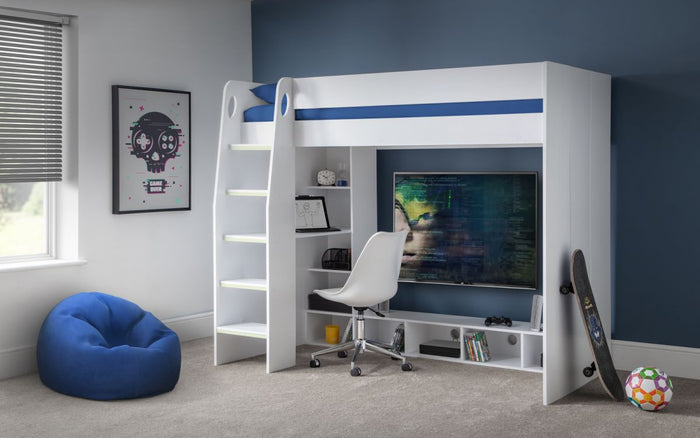 Julian Bowen Nebula Gaming Bed with Desk White