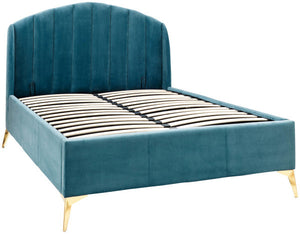 GFW Pettine End Lift Ottoman Bed Teal Green Slats On Show-Better Bed Company