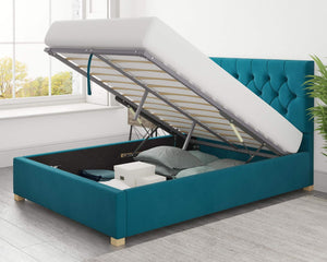 Better Finchen Teal Green Ottoman Bed