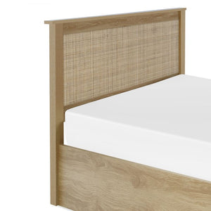 Julian Bowen Padstow Ottoman Bed Oak Headboard Detail-Better Bed Company