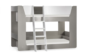 Julian Bowen Parsec Bunk Bed - Taupe & White White Background From Front-Better Bed Company