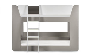 Julian Bowen Parsec Bunk Bed - Taupe & White White Background From Front Again-Better Bed Company