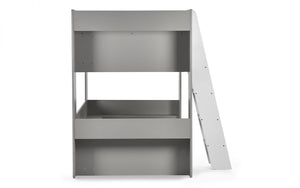 Julian Bowen Parsec Bunk Bed - Taupe & White White Background Side View-Better Bed Company