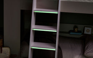 Julian Bowen Parsec Bunk Bed - Taupe & White Lights On Ladder-Better Bed Company