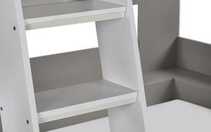 Julian Bowen Parsec Bunk Bed - Taupe & White White Background Ladder Close Up-Better Bed Company