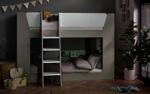 Julian Bowen Parsec Bunk Bed - Taupe & White Light Down-Better Bed Company
