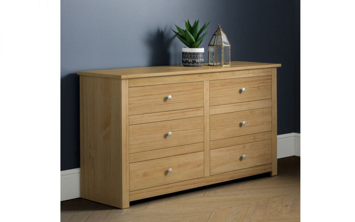 Julian Bowen Radley 6 Drawer Chest In Waxed Pine