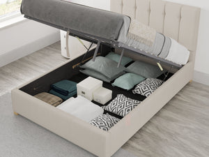 Better Rorier White Fabric Ottoman Bed