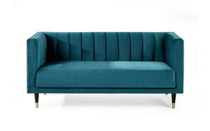 Julian Bowen Salma Scalloped Back 2 Seater Teal-Better Bed Company