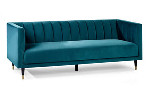 Julian Bowen Salma Scalloped Back 3 Seater Teal-Better Bed Company