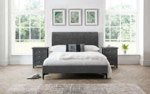 Julian Bowen Sanderson Diamond Quilted Velvet Bed-Better Bed Company 