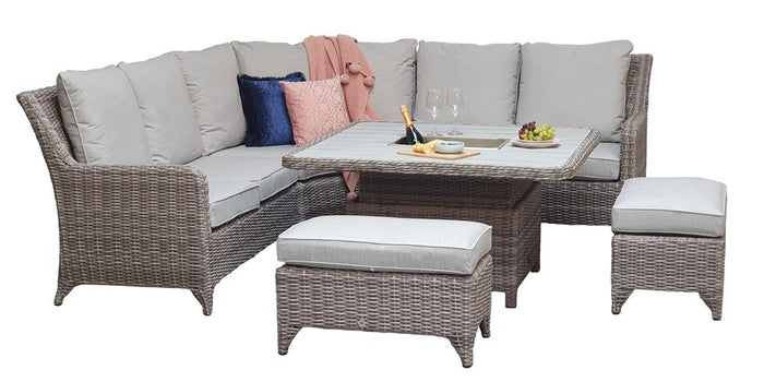 Signature Weave Sarah Lift And Rise Corner Dining Set With Ice Bucket