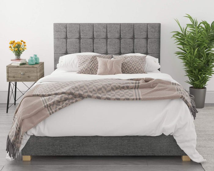 Better Cheshire Velour Grey Ottoman Bed