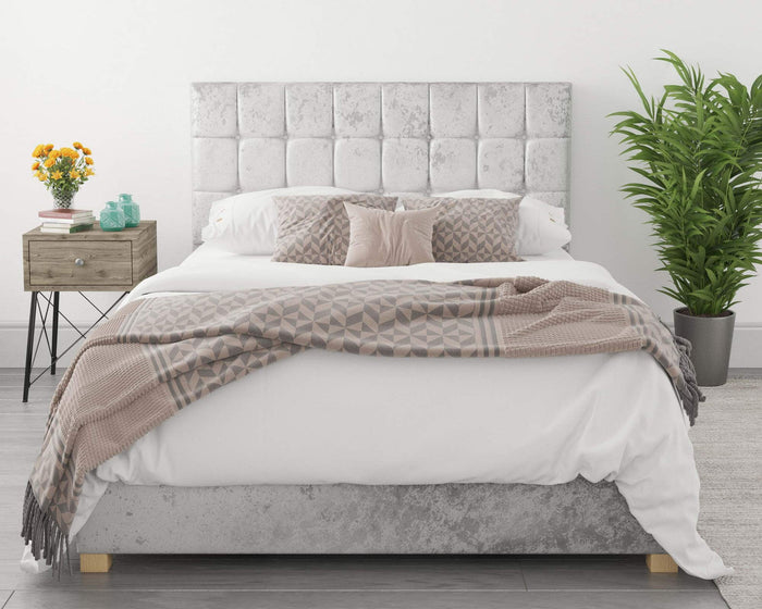 Better Cheshire Velvet Grey Ottoman Bed