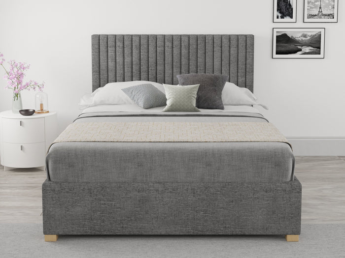 Better Glossop Velour Charcoal Ottoman Bed