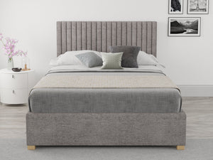 Better Glossop Velour Silver Ottoman Bed-Better Bed Company