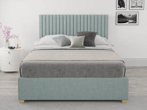 Better Glossop Malham Weave Blue Ottoman Bed-Better Bed Company