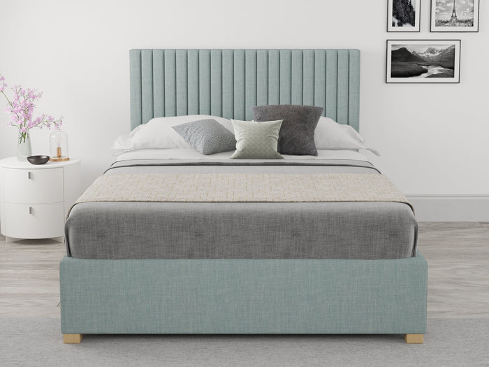 Better Glossop Malham Weave Blue Ottoman Bed