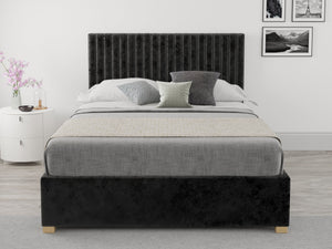 Better Glossop Black Velvet Ottoman Bed-Better Bed Company