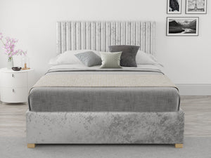 Better Glossop Silver Velvet Ottoman Bed-Better Bed Company
