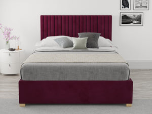 Better Glossop Berry Plush Velvet Ottoman Bed-Better Bed Company