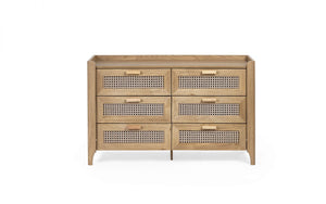 Julian Bowen Sydney 6 Drawer Wide Chest From Front White Back Ground-Better Bed Company