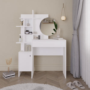 GFW Freyja Dressing Table White With Mirror-Better Bed Company