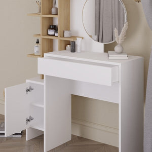 GFW Freyja Dressing Table White Drawer Pulled Out-Better Bed Company