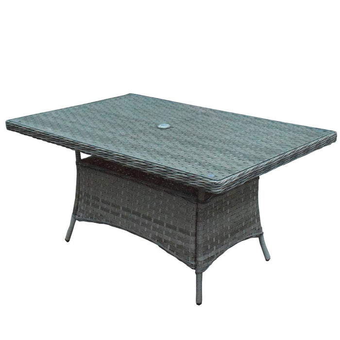 Signature Weave Victoria Rectangular Dining Table In Multi Grey Wicker
