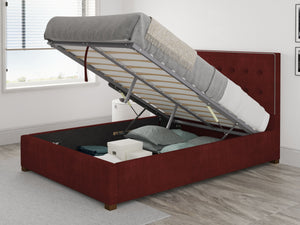 Better Henley Red Fabric Ottoman Bed