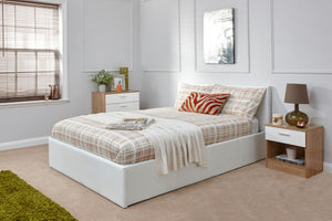 GFW End Lift Leather Ottoman Bed White-Better Bed Company